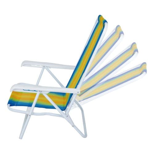 Cadeira De Praia Aço 4 Posições Reclinável Cor Sortida Mor Oferta