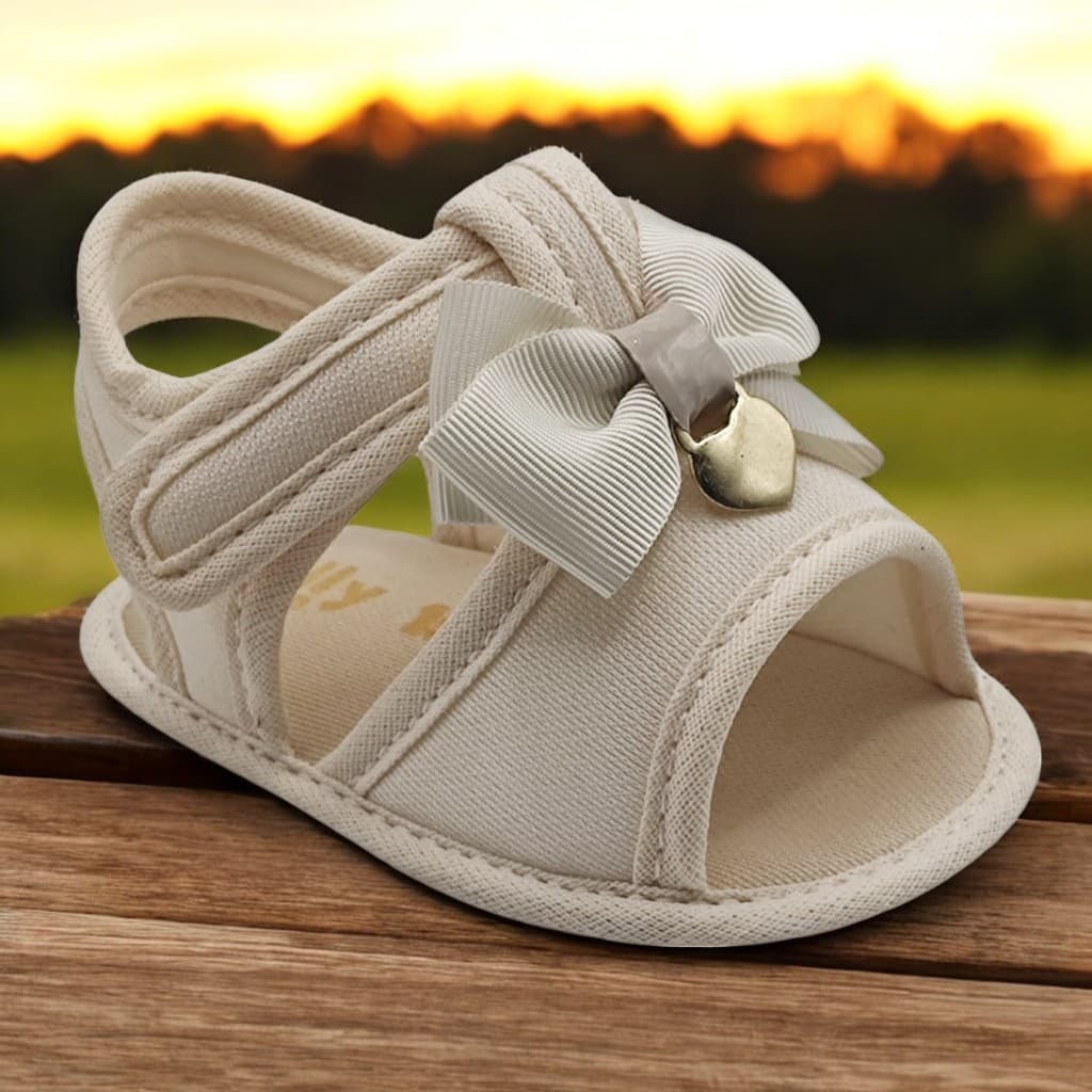 Sandália Bebê Recém Nascido Infantil Menina Delicada Batizado Confortável Papete Baby Laço