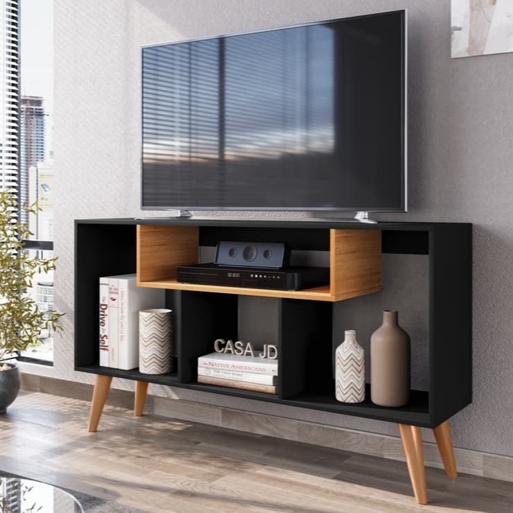 Rack Bancada Sala Aparador Com Pes Retro  Zaarah  - Várias Cores