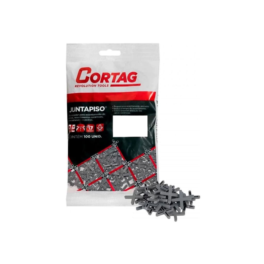 Espaçador Junta Piso Porcelanato Cruzeta Cortag Vários Tamanhos 100PÇS