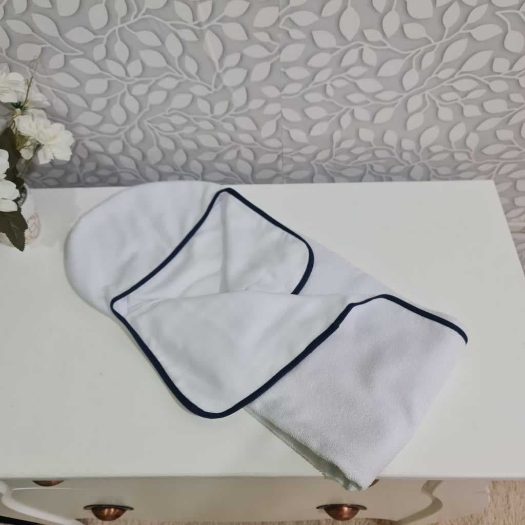 Toalha De Banho Bebe Com Capuz Forrada Com Fralda  Lisa Com Viés Colorido