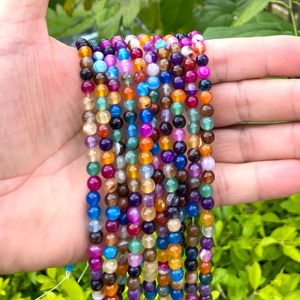 Fio de Pedra Natural 6mm - Aprox: 60 Contas