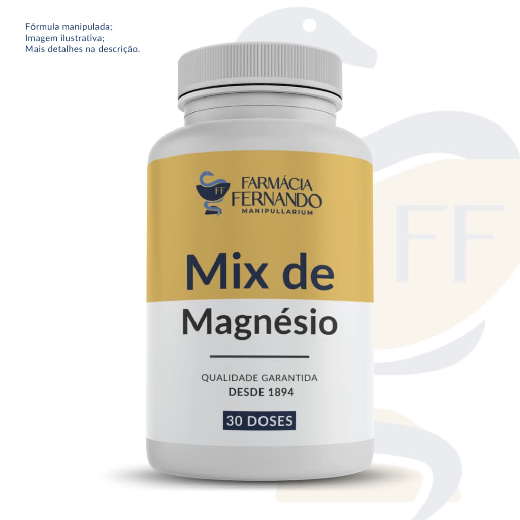 Magnésio Mix 30 doses - Treonato Dimalato Quelato Citrato Taurato