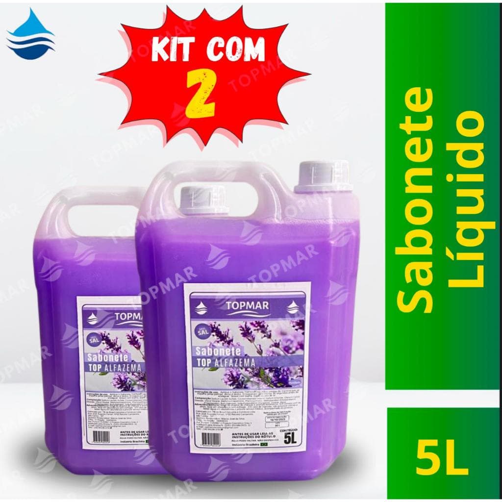 kit Sabonete Líquido Perolizado Alfazema TOPMAR - 5 litros