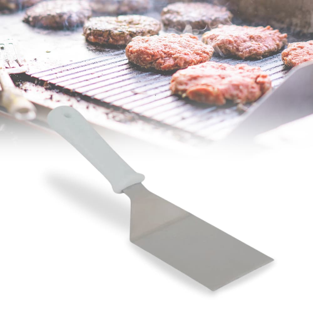 Espátula Curva Qualidade Inox Original Chapa Lanche Chapeiro Cozinha Lanchonete Multiuso