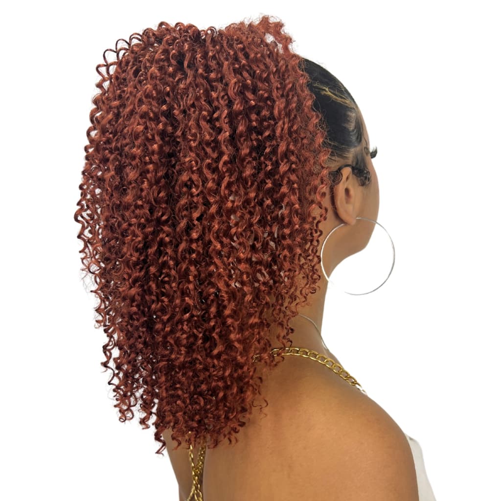 Aplique Rabo De Cavalo Cacheado Coque Afro Orgânico 40 Cm