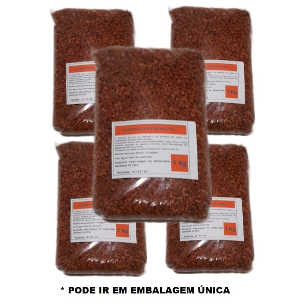 5Kg Adubo Fertilizante Cloreto de Potássio Vermelho Granulado