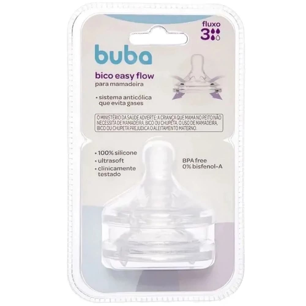 2UN BICO PARA MAMADEIRA EASY FLOW BUBA +4m