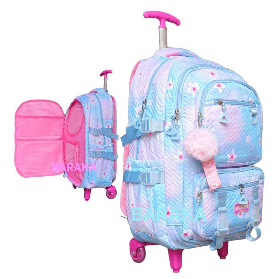 Mochila de Rodinha Feminina Juvenil com tipo porta que abre 180° Grande Confortavel e Impermeavel