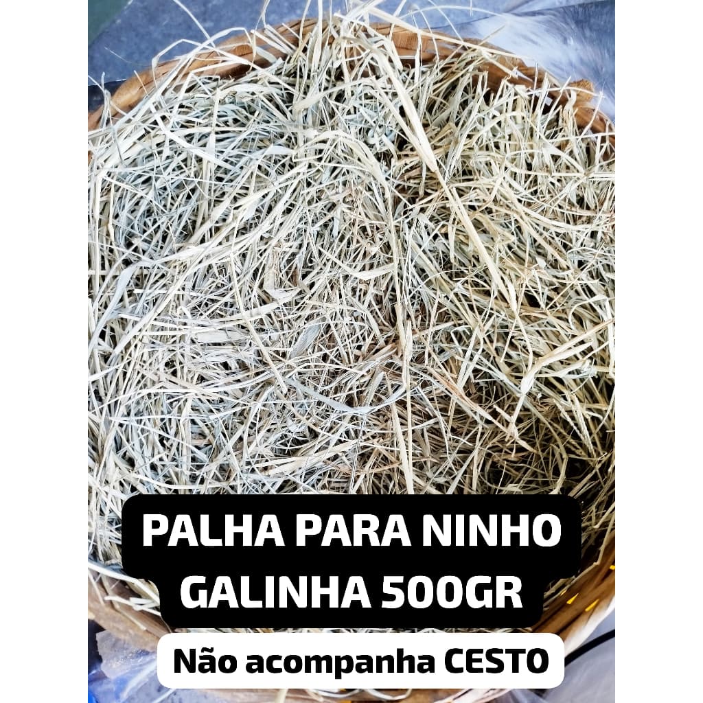 Palha para Ninho Galinha, Presépio, Decoração - Feno Tifton 85 - Feno Natural para Decoração. (NÃO ACOMPANHA CESTO)