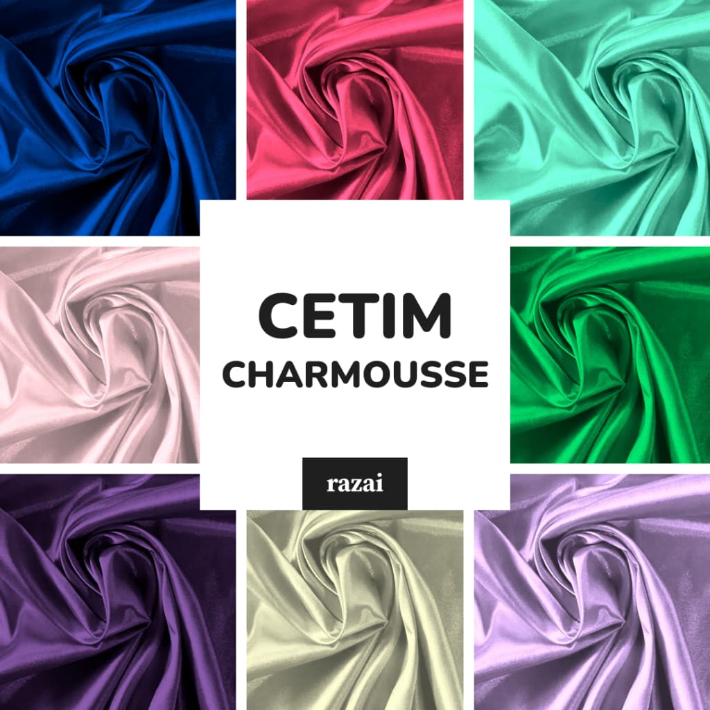 Tecido Cetim Charmousse RAZAI – Brilho para Moda Festa – 0,50 | 1m | 2m | 3m – 1,50m de largura