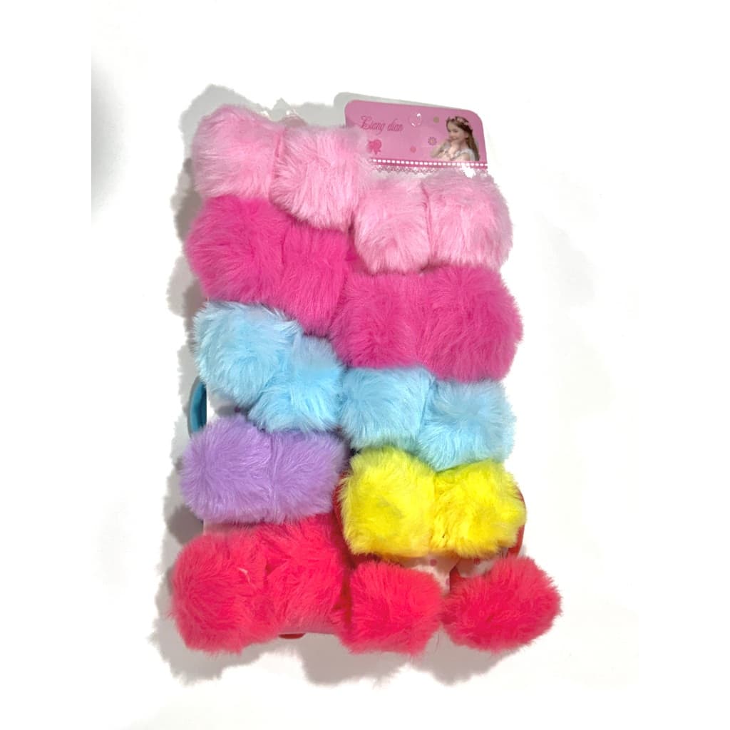 Kit 20 Unidades Xuxinhas Pom Pom o Elástico Scrunchies