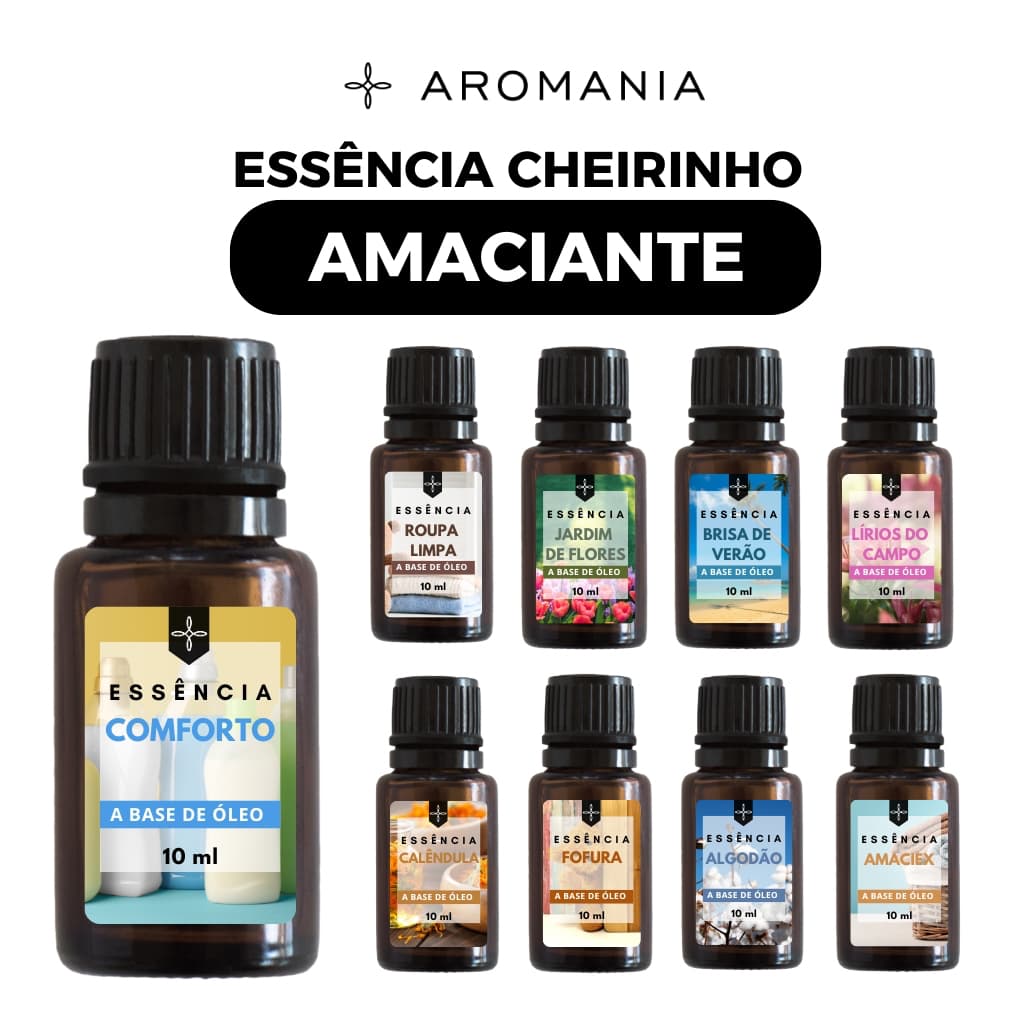 Essência Cheirinho de Amaciante 10 ml Super Concentrada - Diversas Fragrâncias