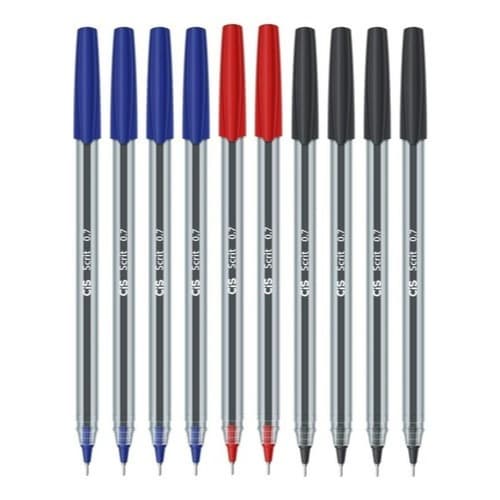 Kit 10 Canetas Esferográfica Scrit Ponta Agulha 0.7mm Cis