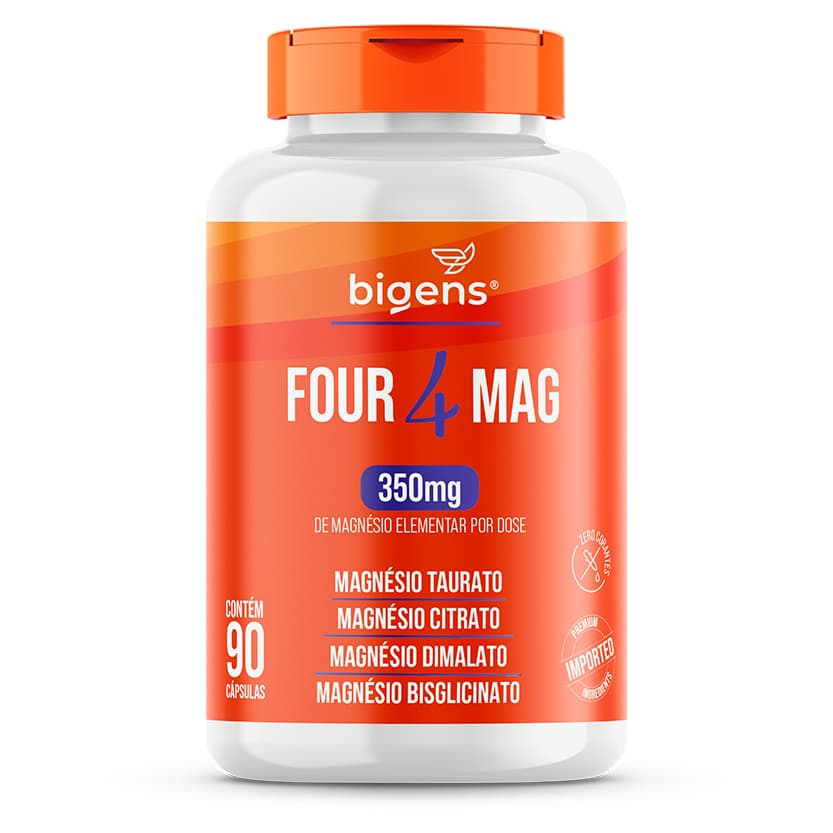 Four 4 Mag-Blend de 4 Magnésios (Taurato, Citrato, Dimalato, Bisglicinato) 350mg Elementar | Bigens