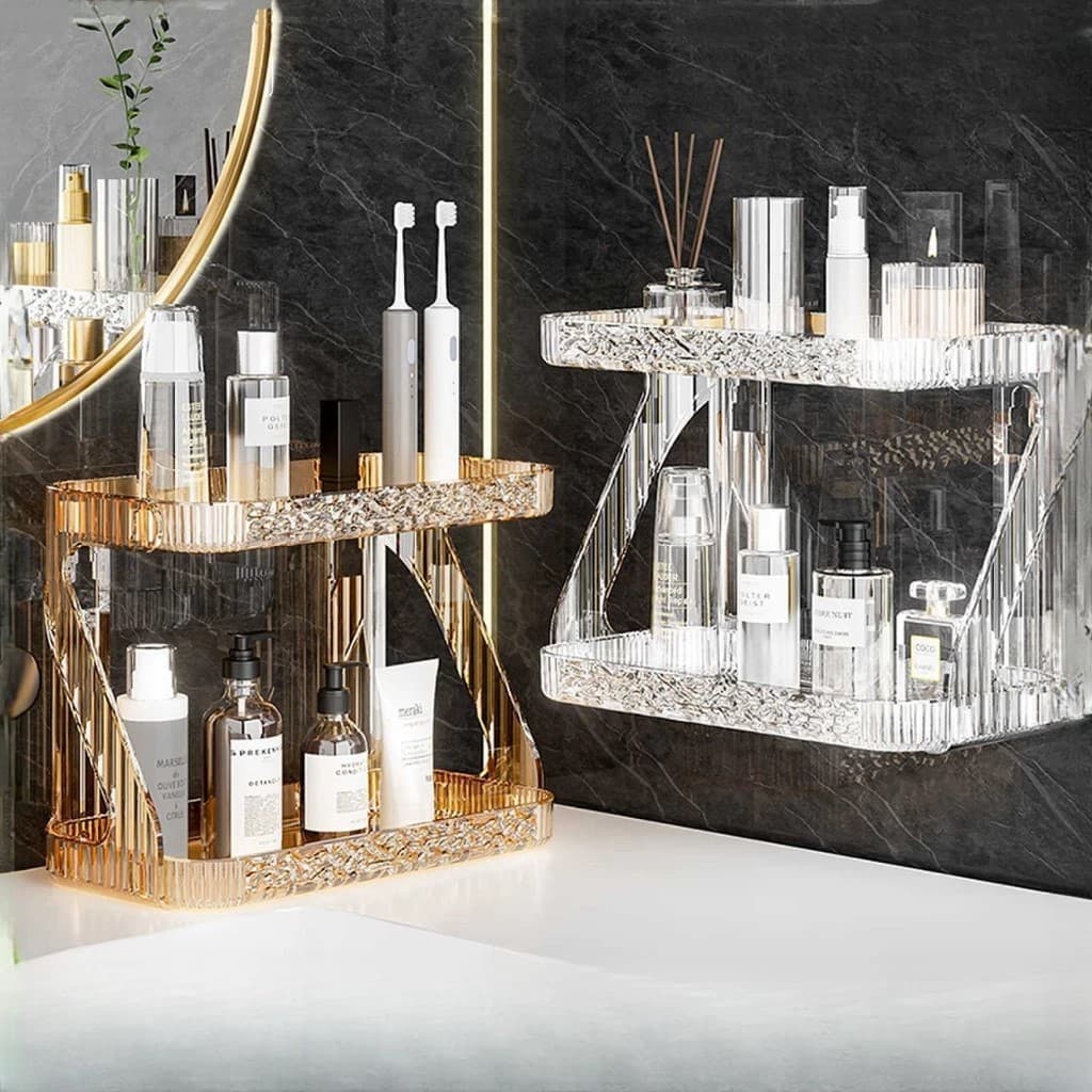 Prateleira Organizadora De Diamante Acrílico Suporte De Maquiagem Mesa Multiuso