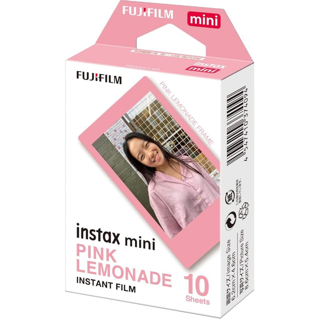 Filme Papel Fotográfico Instax Mini Pink Lemonade Fujifilm 10 Fotos p/ Instax Mini 7, 8, 9, 11, 12