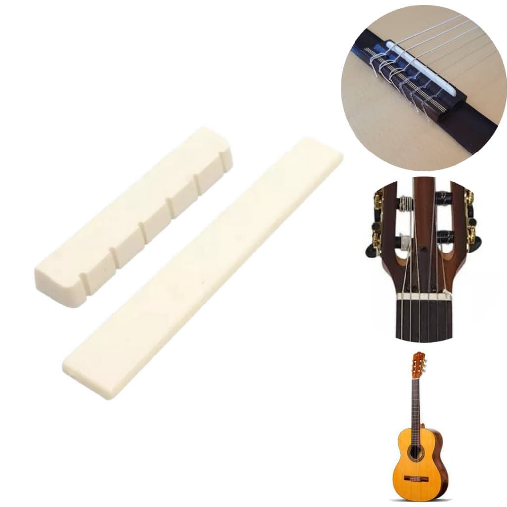 Pestana nut + rastilho 100% osso animal violão violao classico nylon 52x80mm Di giorgio Giannini