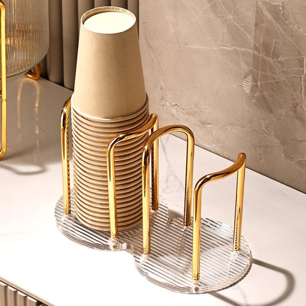 Suporte Para Copos Acrílico Descartável De Chá De Água Prateleira Com Canecas De Pau Mais Longo Organizador Doméstico