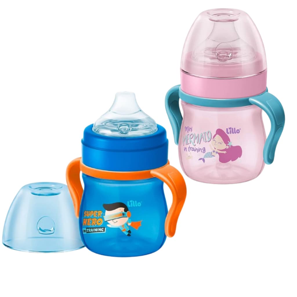 Copo de Treinamento com Alças Lillo Evolution Antivazamento 150mL Bebedor em Silicone Macio +6 Meses