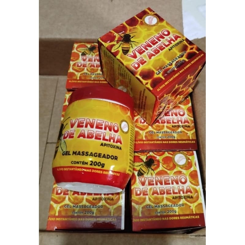 Kit com 3 Unidades Gel Massageador pote venen. de Abelha 200g - 100% Original