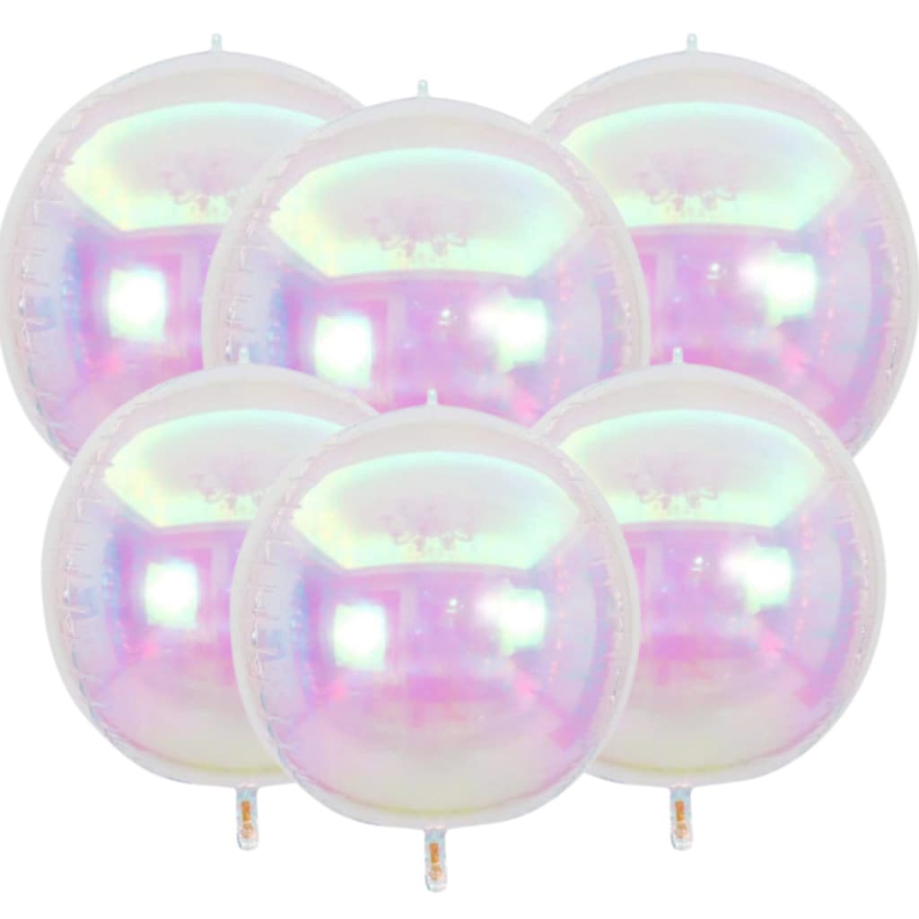Kit c/5 Balão Orbz 4D Nacarado Festa Decoração Furta cor iridescent 10" 22" 32" 50" 60"