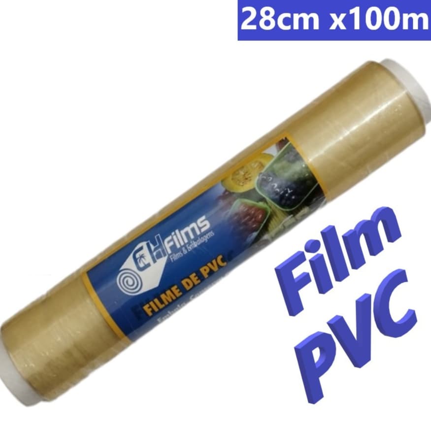Filme PVC Alimentos Rolo Bobina Plastico 28cm x 100m