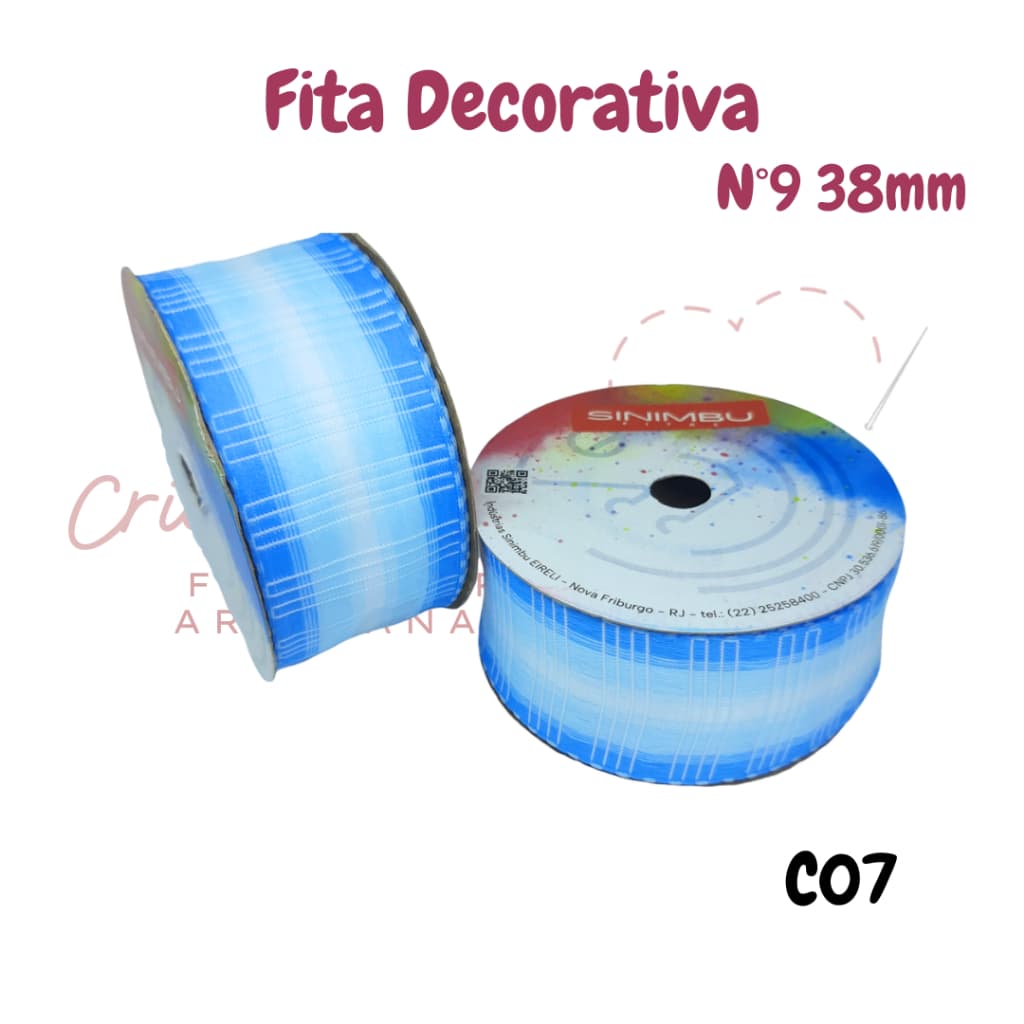 Fita decorativa Sinimbu rolo 10 metros N9(38mm) - Ref: 1979/38
