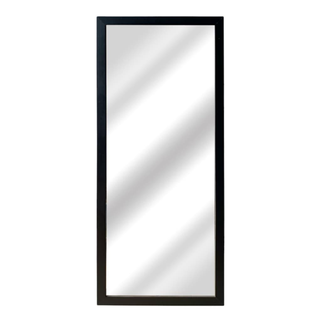Espelho 40x80 Moldura Lisa Cor Preto Para Decoração