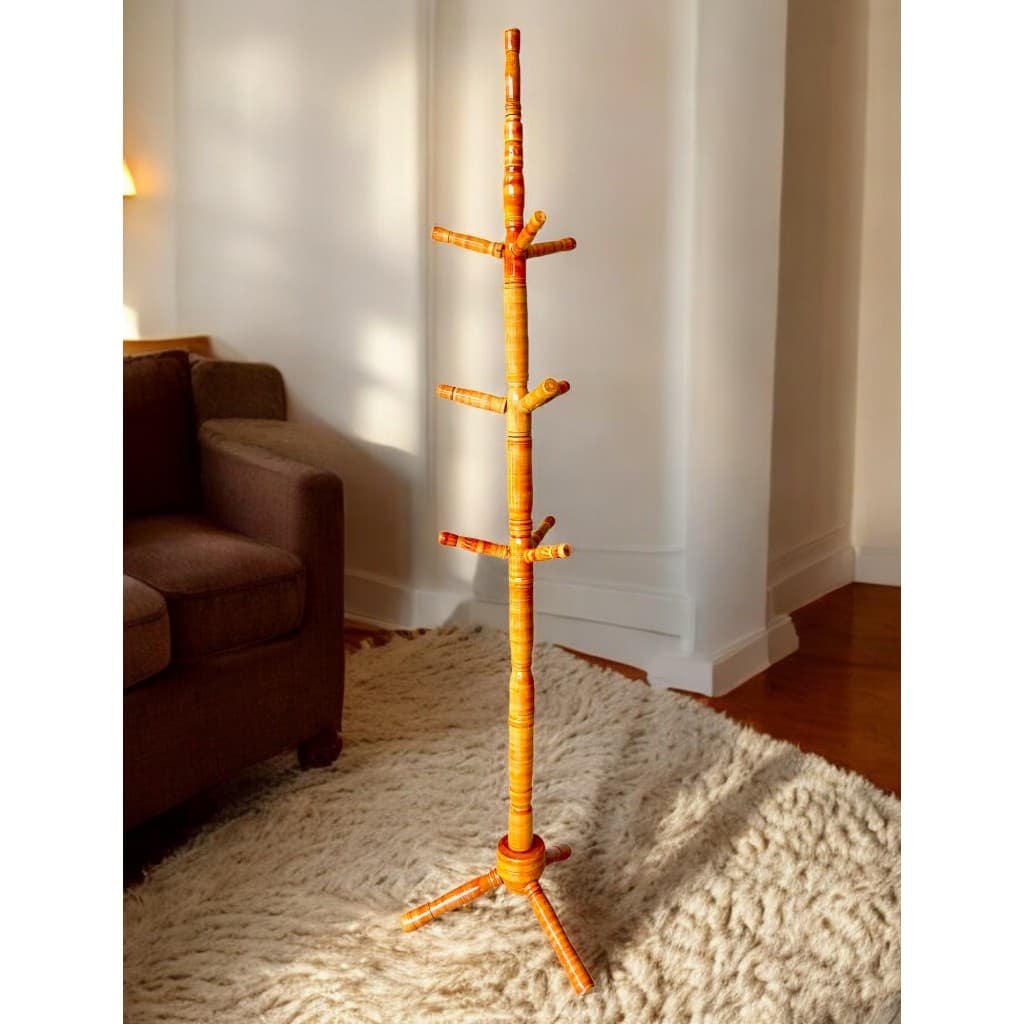 Cabideiro de Chao Envernizado Mancebo Arara De Roupas 10 Ganchos Em Madeira Cabide organizador