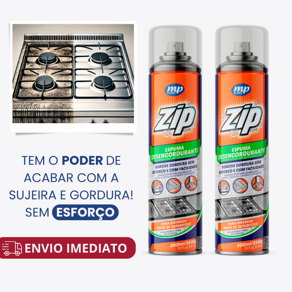 Kit 2 Espuma Desengordurante Zip Clean 300ml My Place
