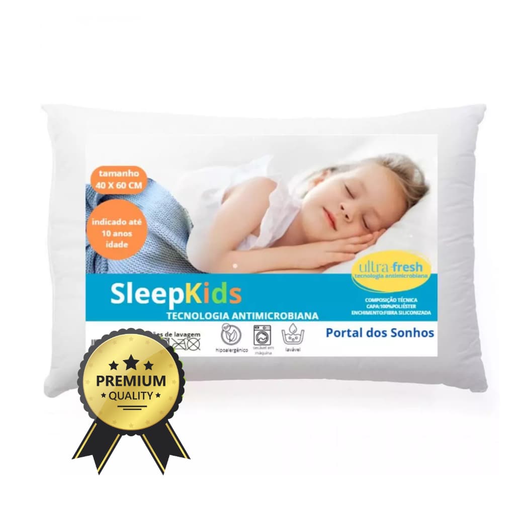 Travesseiro Infantil Criança Antisufocante Hipoalergênico 100% Confortável