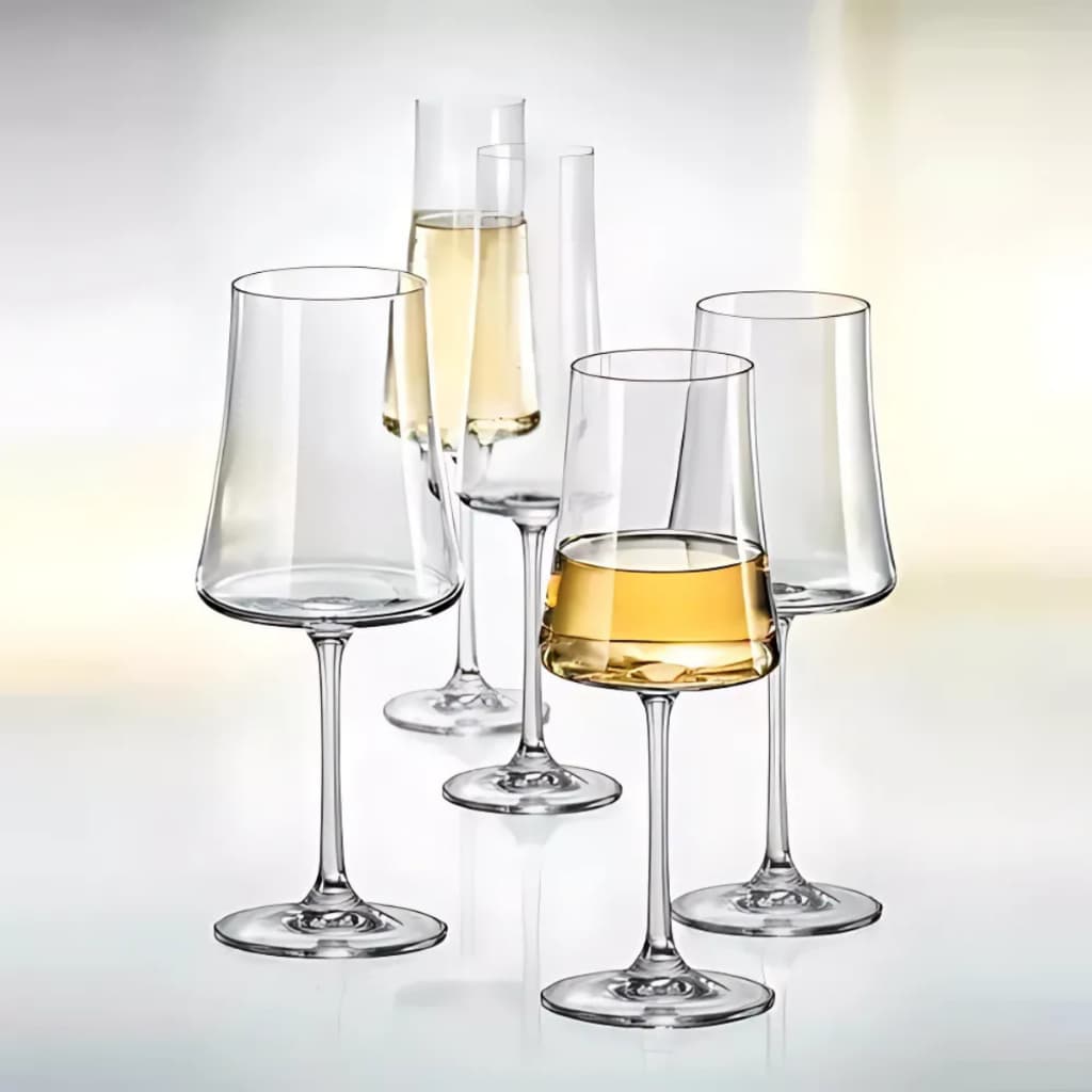 Jogo com 6 Taças de Cristal para Água e Vinho 210 a 560 ML linha Xtra Bohemia Cristal Natal