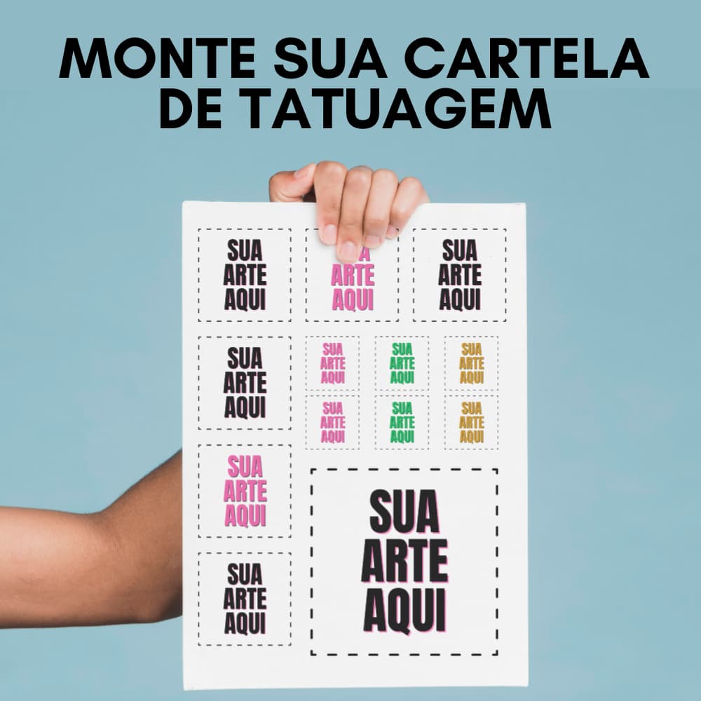 Tatuagem Temporária Personalizada Premium 21x29cm A4