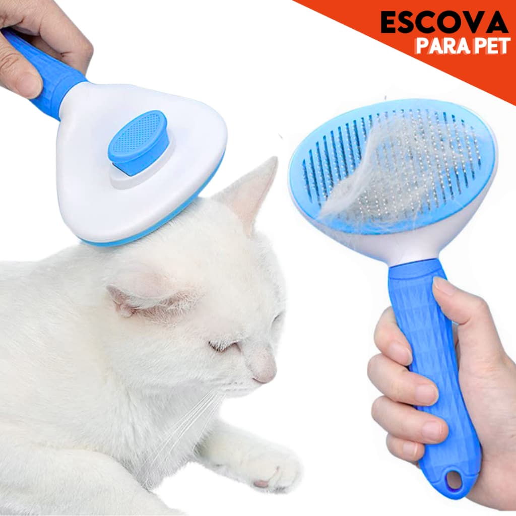 Escova Removedora Rasqueadeira Tira Pelos Mortos - Pet, Animais, Gato - AV