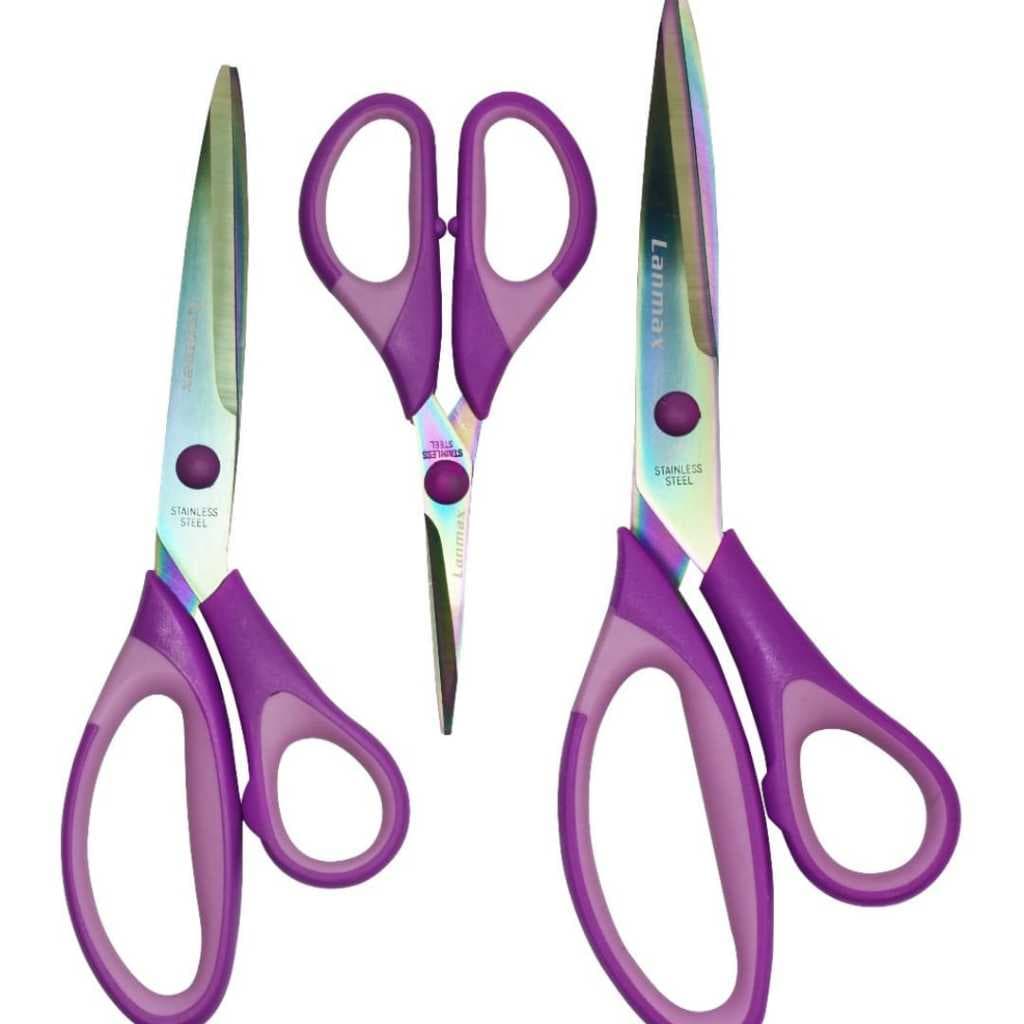 KIT 3 TESOURAS TITANIUM PROFISSIONAL LANMAX