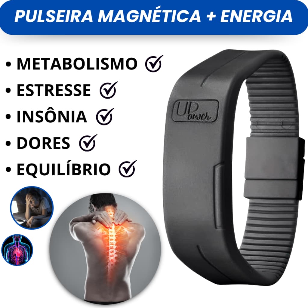 Pulseira Magnética Up Power Original C/imãs De Neodímio
