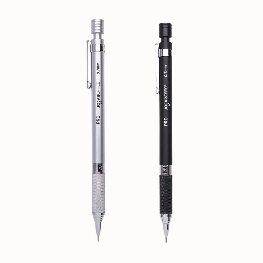 Lapiseira Profissional Metálica 0.7mm Prata e Preta - Leo&Leo