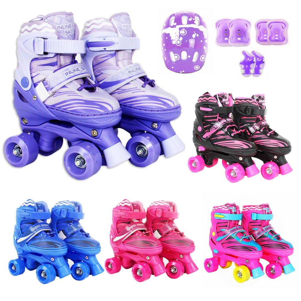 Patins Infantil Roller 4 Rodas + Capacete Proteção Ajustável