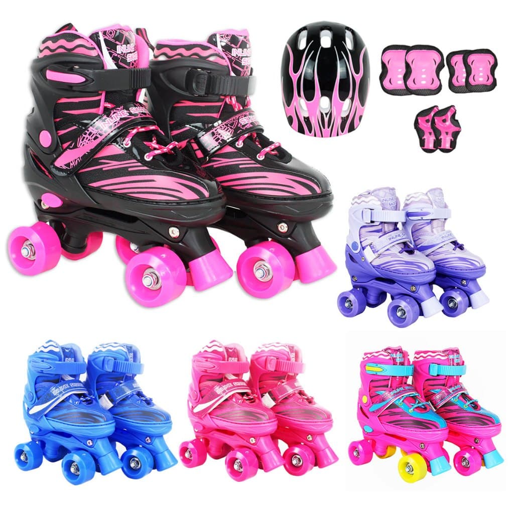 Patins Infantil Roller 4 Rodas + Capacete Proteção Ajustável