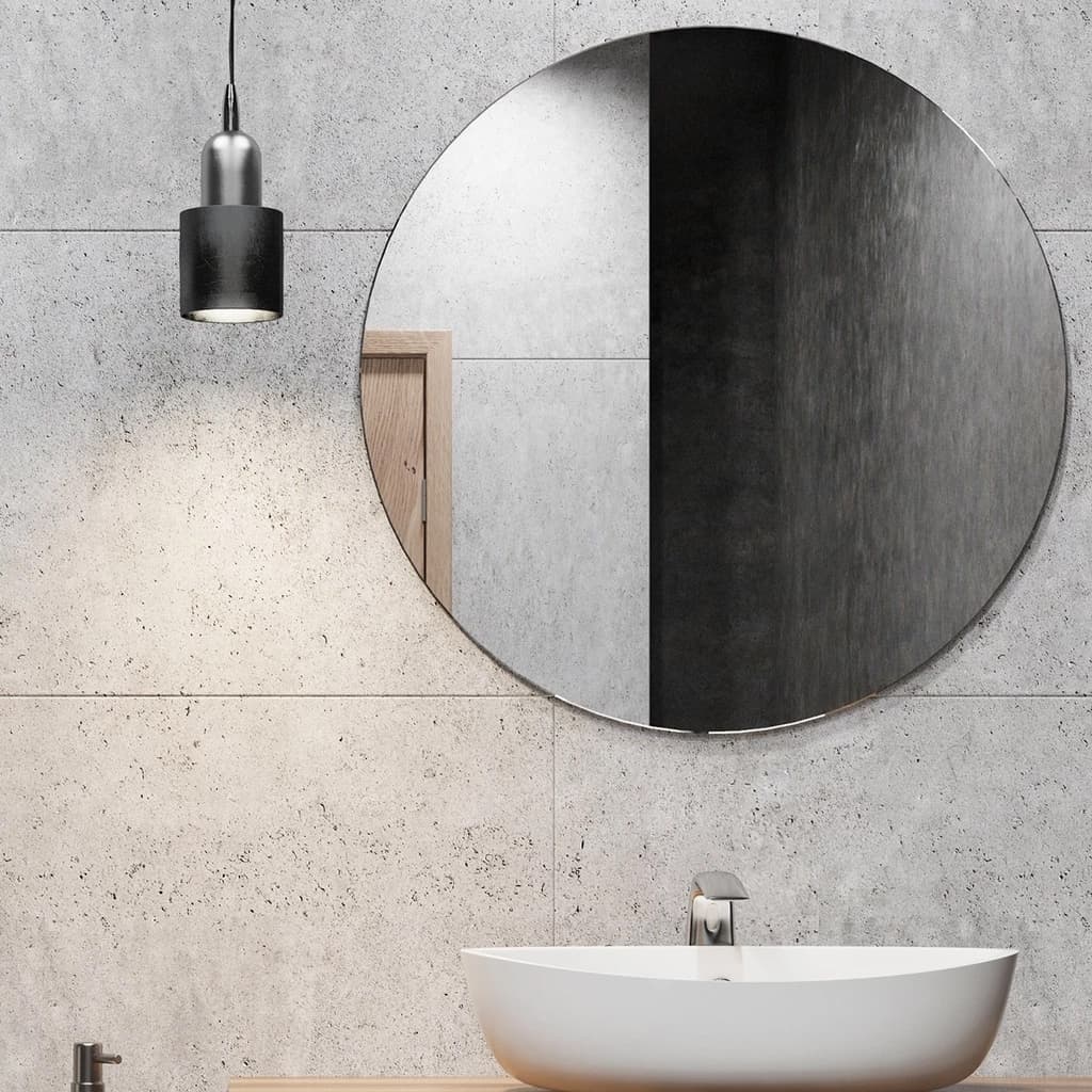 Espelho Redondo Vidro Lapidado Alta Qualidade Decorativo Para Quarto Sala Banheiro Lavabo Maquiagem