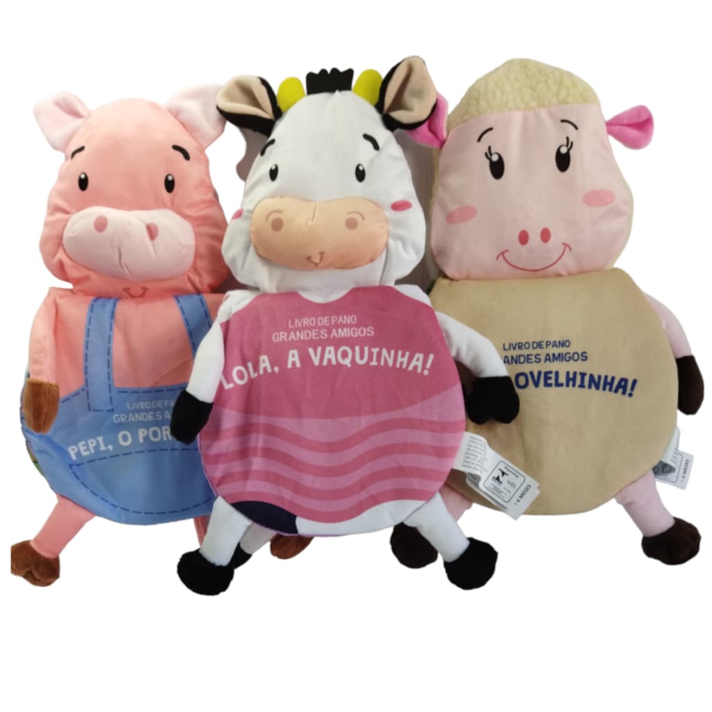 Livros de Pano -Grandes Amigos - Pepi, Lola e Lili / livros sensoriais - livros infantis/ Blueditora