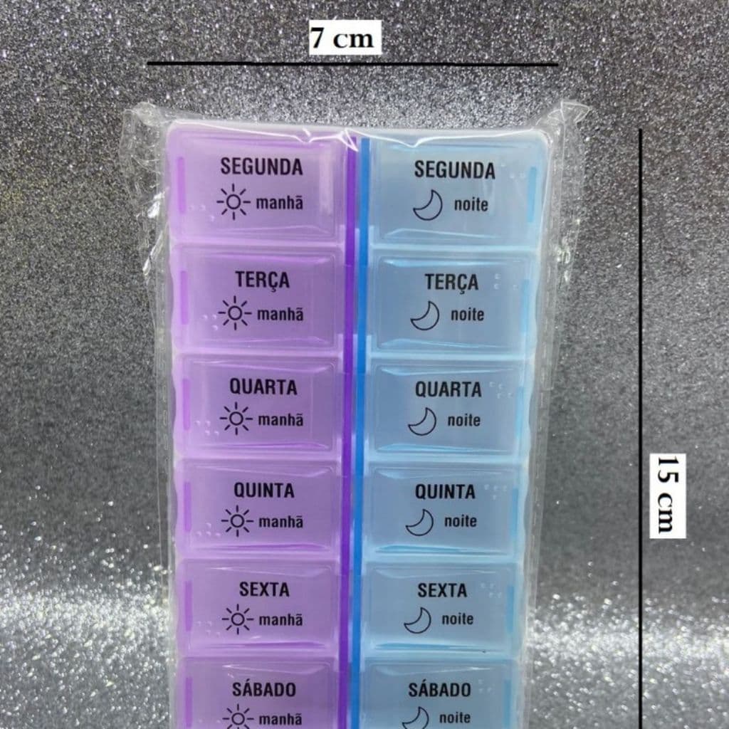 Porta Organizador De Comprimido 14 Dias Caixinha De Remédios Manhã E Noite