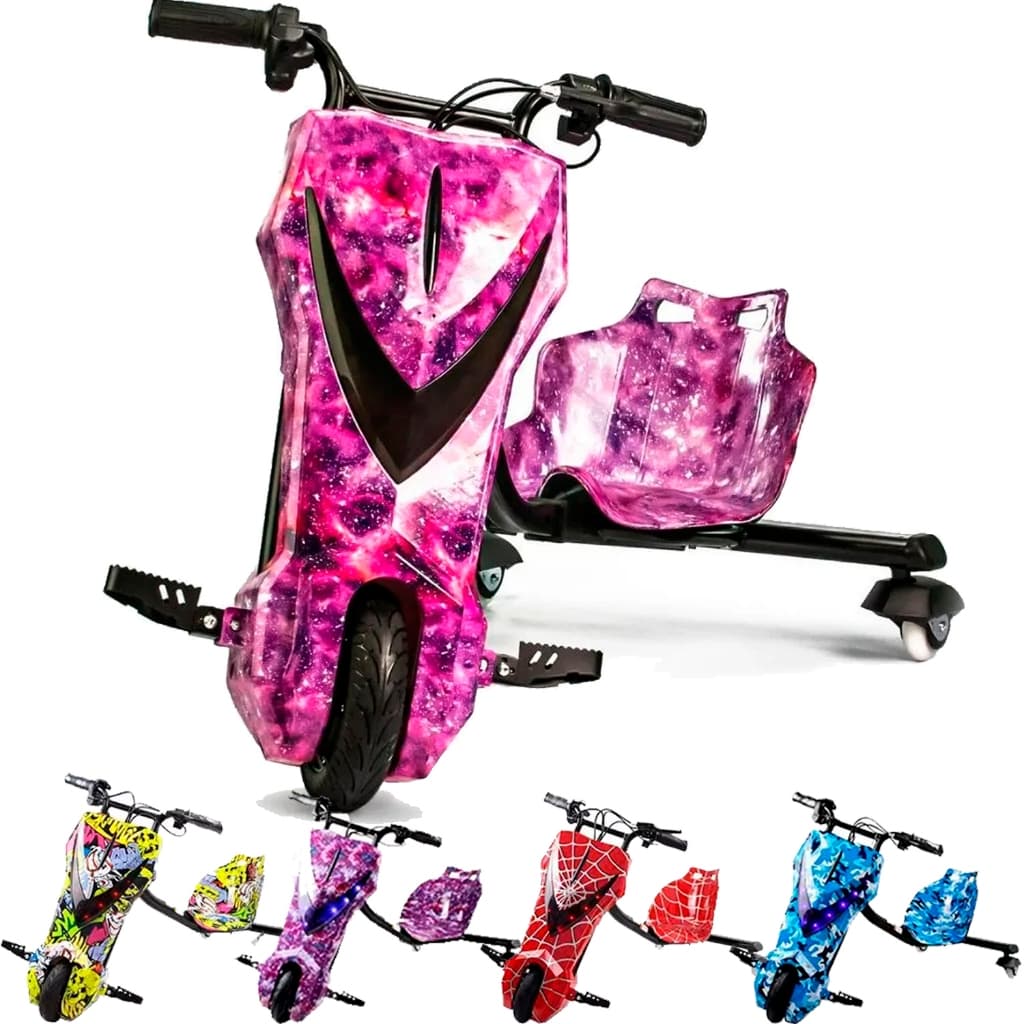 Triciclo Elétrico 8" Poleg. Drift Bluetooth Buzina Leds Coloridas 250w