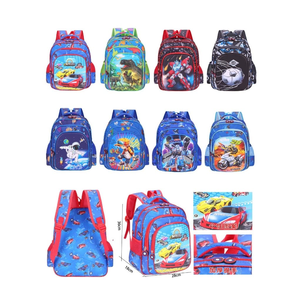 Mochila 14 POL Infantil 3D PU 3 divisórias Escolar Saco Conjunto Menina e Menino Bonito Dos Desenhos Animados