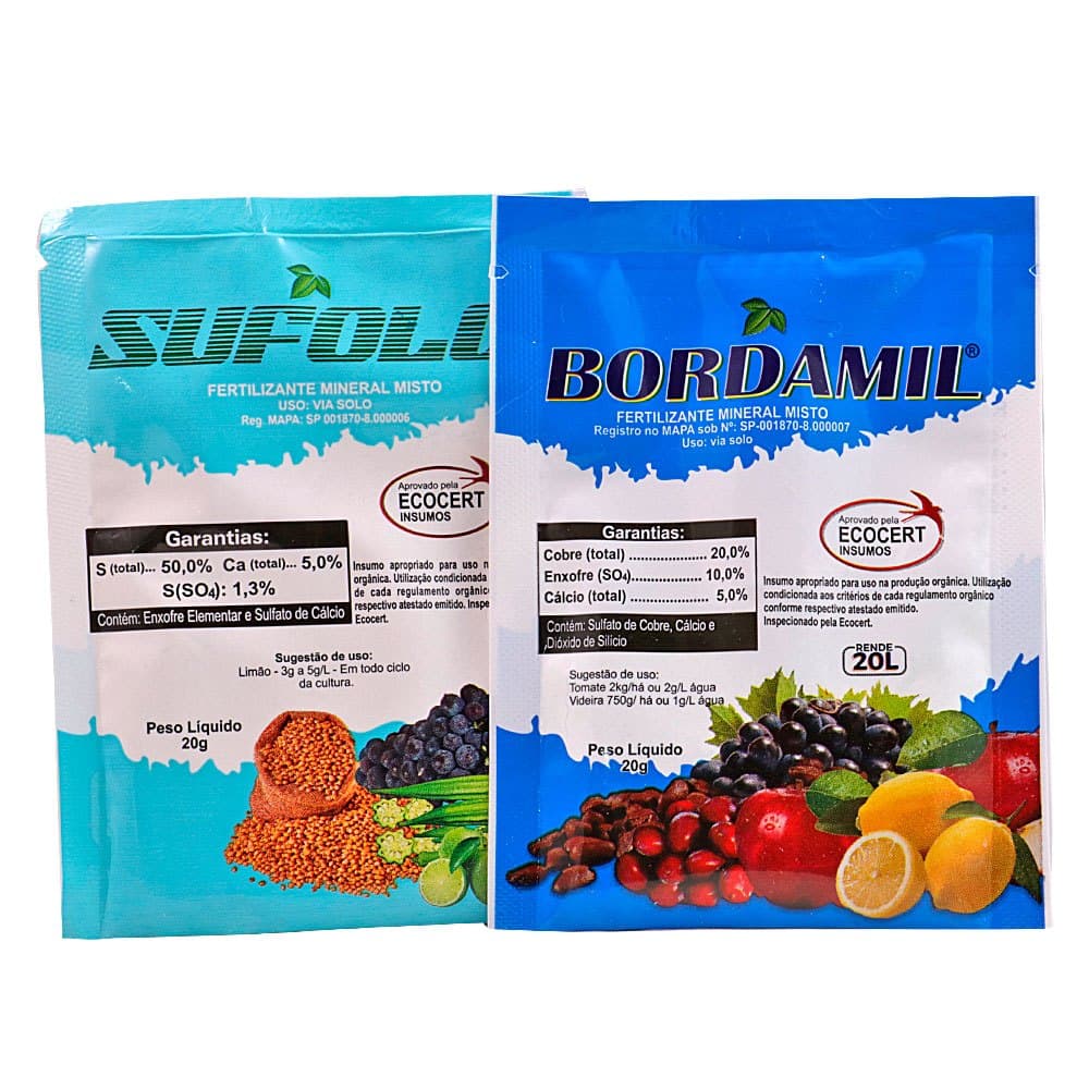 Kit Calda Bordalesa e Sufocalcica - Bordamil e Sufolc - Sachês 20g