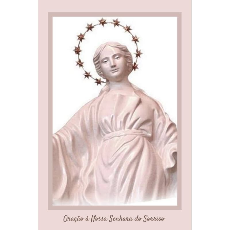 4 cartões de oração Nossa Senhora do Sorriso plastificados