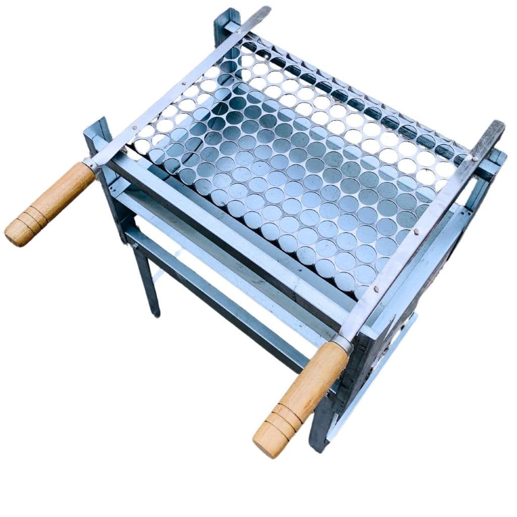 Churrasqueira Pequena Portátil Inox Galvanizada Dobrável Pequena Camping Pesca