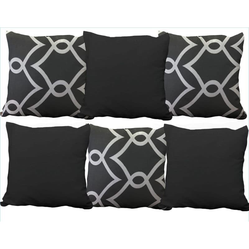 Kit 6 Pçs Capas de Almofada Decorativa Mosaico 45 x 45  com Zíper Invisivel