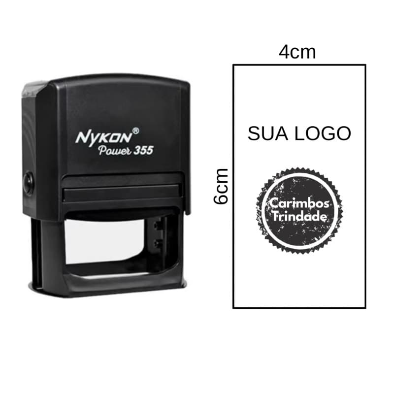 CARIMBO AUTOMÁTICO PERSONALIZADO l LOGO l NYKON 355 l TINTA COLORIDA l TECIDO l GUARDANAPO